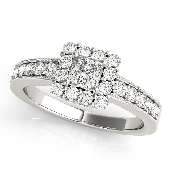 Halo Pavé Diamond Engagement Ring (1/2 ct. tw.)