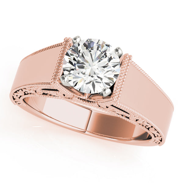 Vintage Milgrain Solitaire Engagement Ring
