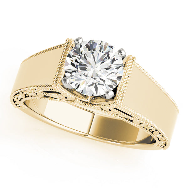 Vintage Milgrain Solitaire Engagement Ring