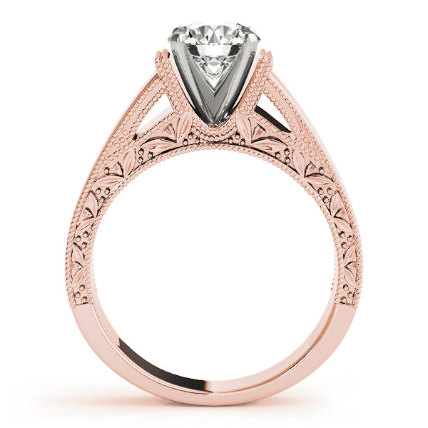 Vintage Milgrain Solitaire Engagement Ring