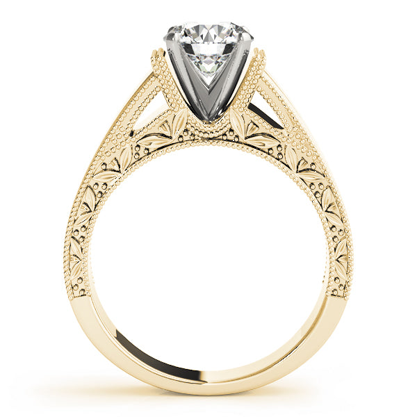Vintage Milgrain Solitaire Engagement Ring