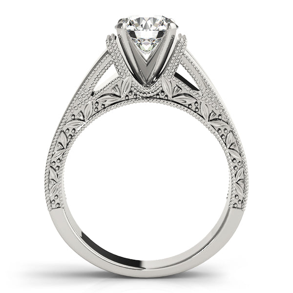 Vintage Milgrain Solitaire Engagement Ring
