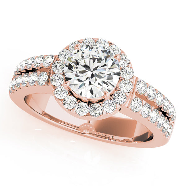 Halo Pavé Diamond Split Shank Engagement Ring (1/3 ct. tw.)