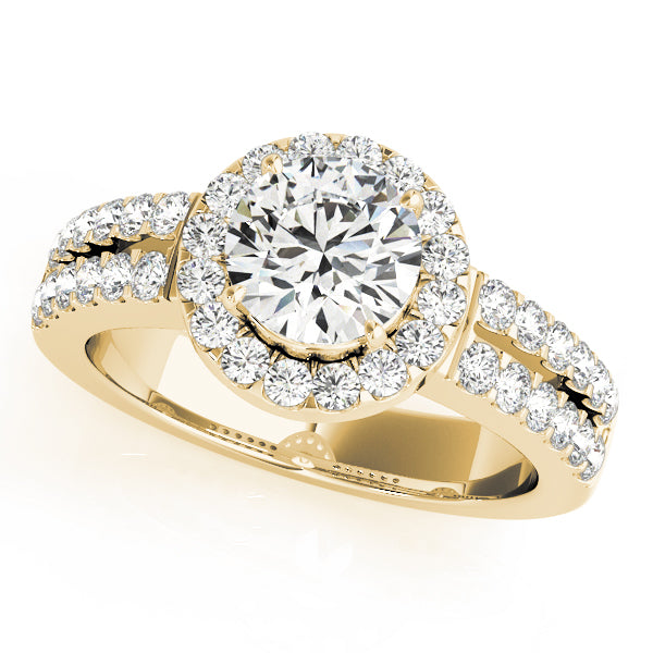 Halo Pavé Diamond Split Shank Engagement Ring (1/3 ct. tw.)