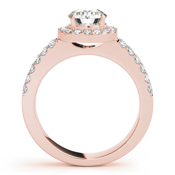 Halo Pavé Diamond Split Shank Engagement Ring (1/3 ct. tw.)