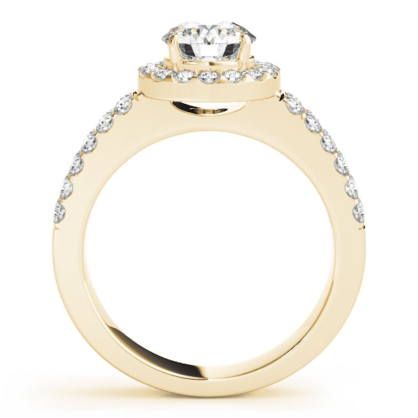 Halo Pavé Diamond Split Shank Engagement Ring (1/3 ct. tw.)