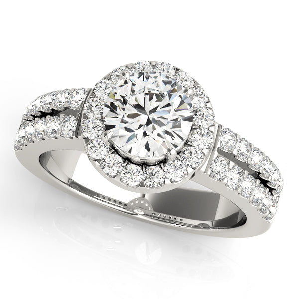 Halo Pavé Diamond Split Shank Engagement Ring (1/3 ct. tw.)
