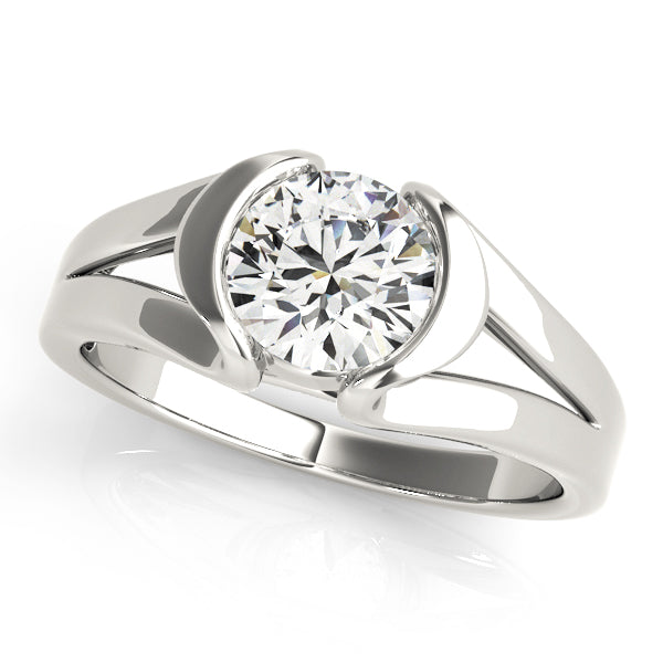 Architectural Tension Setting Diamond Engagement Ring