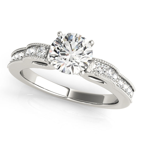 Scalloped Milgrain Diamond Engagement Ring (1/6 ct. tw.)