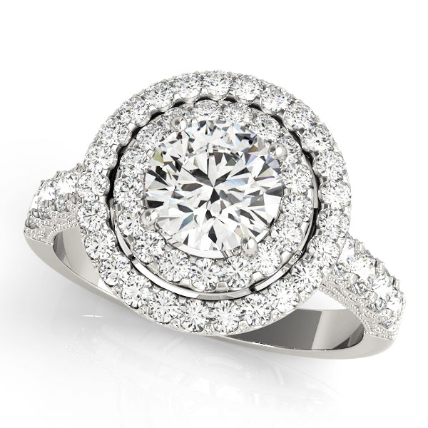 Double Halo Pavé Diamond Engagement Ring (1 1/8 ct. tw.)