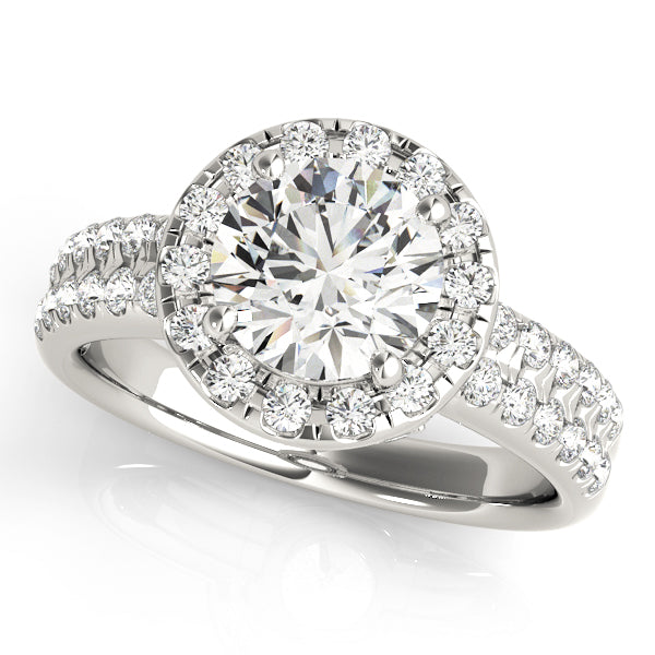 French Pavé Halo Diamond Engagement Ring (3/8 ct. tw.)