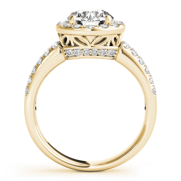 French Pavé Halo Diamond Engagement Ring (3/8 ct. tw.)