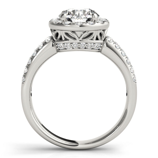 French Pavé Halo Diamond Engagement Ring (3/8 ct. tw.)