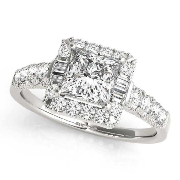 Classic Halo Baguette Diamond Engagement Ring (1/2 ct. tw.)
