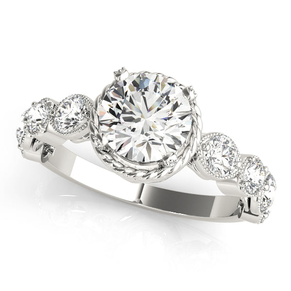 Graduated Milgrain Diamond Engagement Ring (1/2 ct. tw.)
