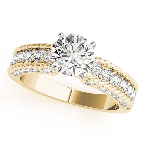 Split Shank Rope-Edge Diamond Engagement Ring (5/8 ct. tw.)