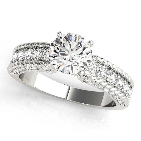 Split Shank Rope-Edge Diamond Engagement Ring (5/8 ct. tw.)