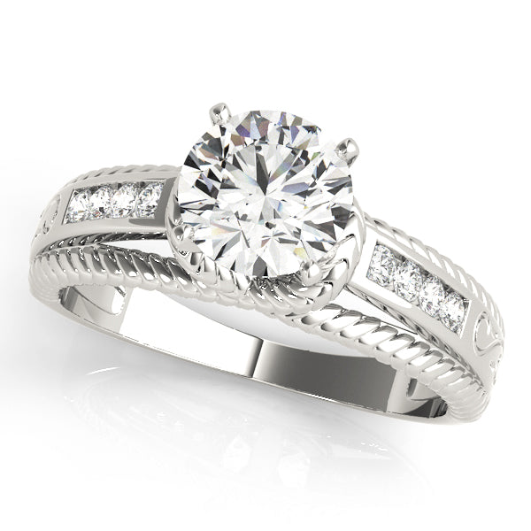 Channel-Set Rope Detail Diamond Engagement Ring (1/8 ct. tw.)