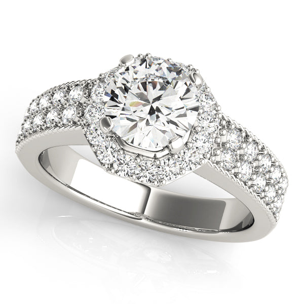 Pavé Halo Diamond Engagement Ring (1/3 ct. tw.)