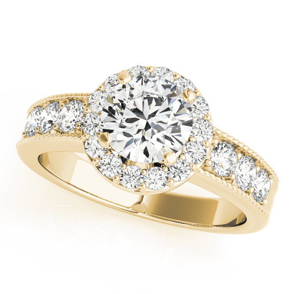 Channel-Set Halo Diamond Engagement Ring (3/4 ct. tw.)