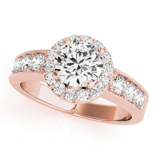 Channel-Set Halo Diamond Engagement Ring (3/4 ct. tw.)