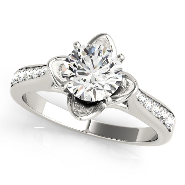 Floral Pavé Diamond Engagement Ring (3/8 ct. tw.)
