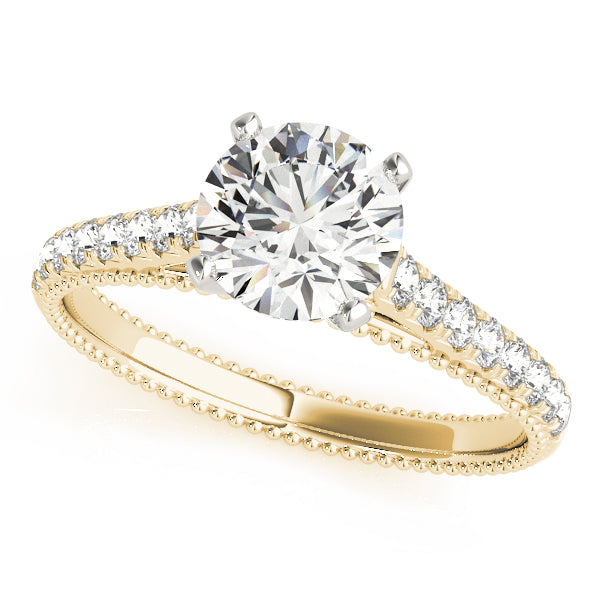 Petite Milgrain Pavé Diamond Engagement Ring (1/5 ct. tw.)
