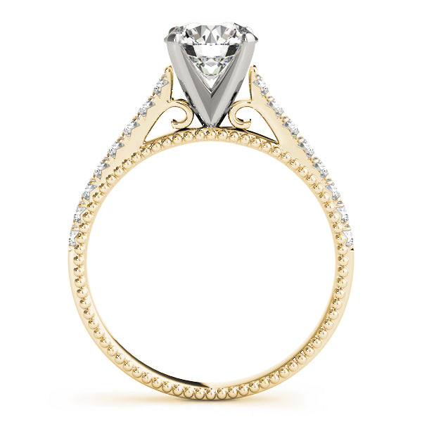 Petite Milgrain Pavé Diamond Engagement Ring (1/5 ct. tw.)