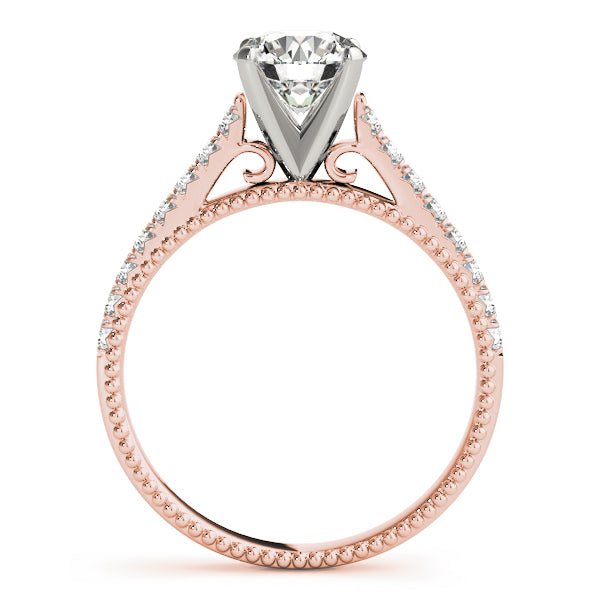 Petite Milgrain Pavé Diamond Engagement Ring (1/5 ct. tw.)