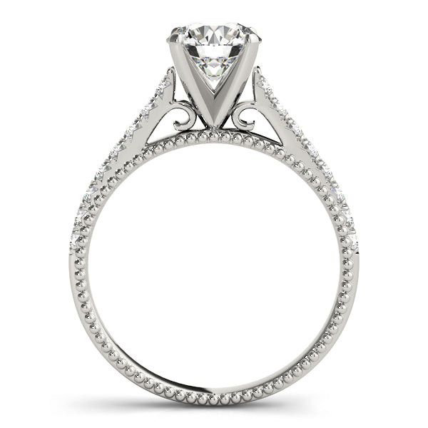 Petite Milgrain Pavé Diamond Engagement Ring (1/5 ct. tw.)