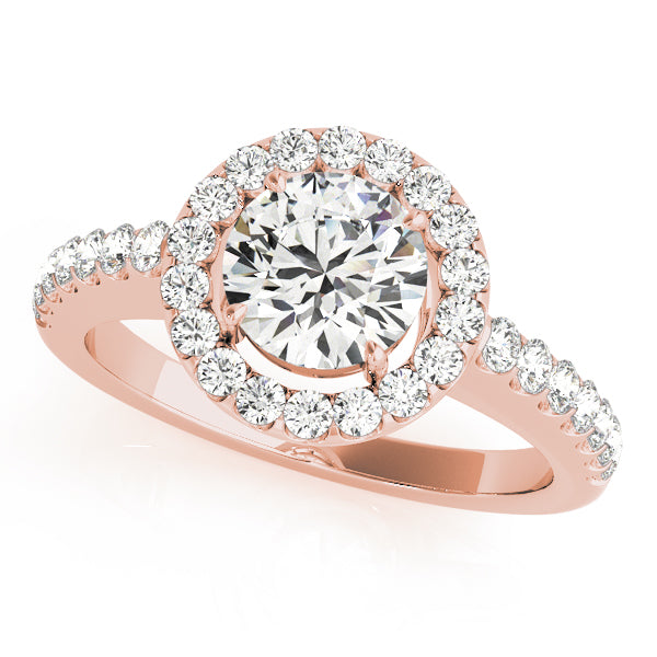 French Pavé Halo Diamond Engagement Ring (1/4 ct. tw.)