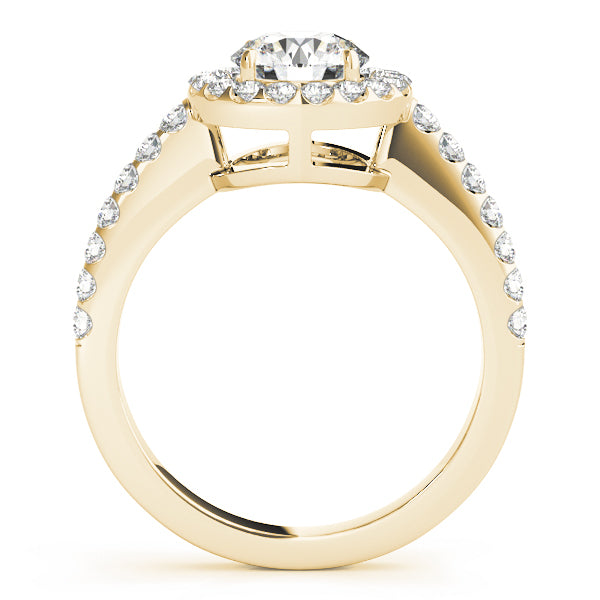 French Pavé Halo Diamond Engagement Ring (1/2 ct. tw.)