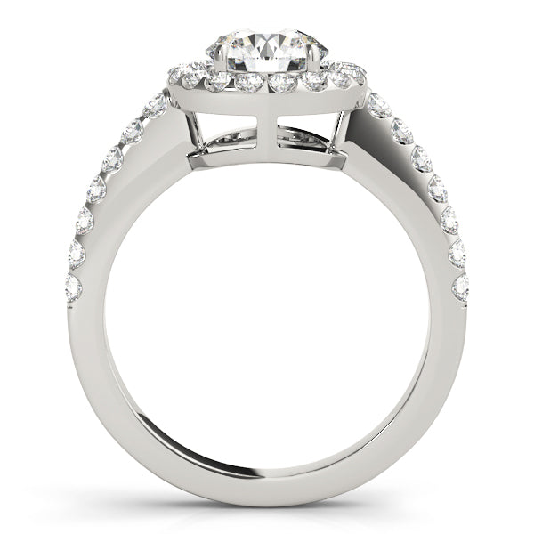 French Pavé Halo Diamond Engagement Ring (1/4 ct. tw.)