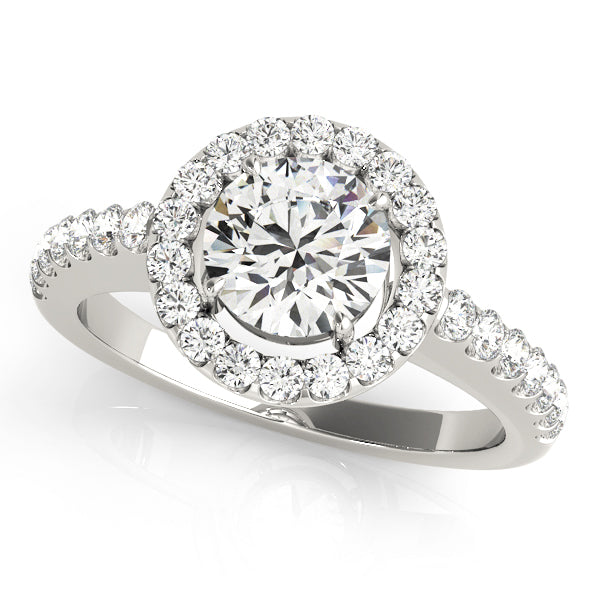 French Pavé Halo Diamond Engagement Ring (1/4 ct. tw.)