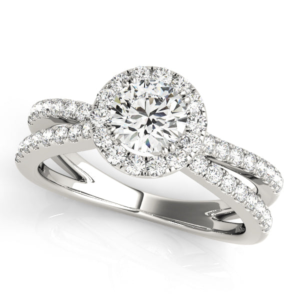 Split Shank Halo Pavé Diamond Engagement Ring (3/4 ct. tw.)