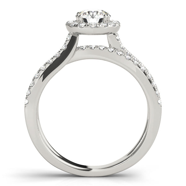 Split Shank Halo Pavé Diamond Engagement Ring (3/4 ct. tw.)