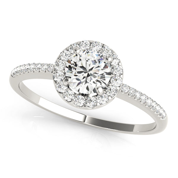 French Pavé Halo Diamond Engagement Ring (1/5 ct. tw.)