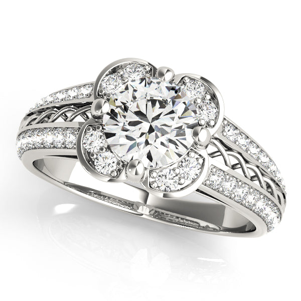 Floral Halo Diamond Engagement Ring (1/2 ct. tw.)