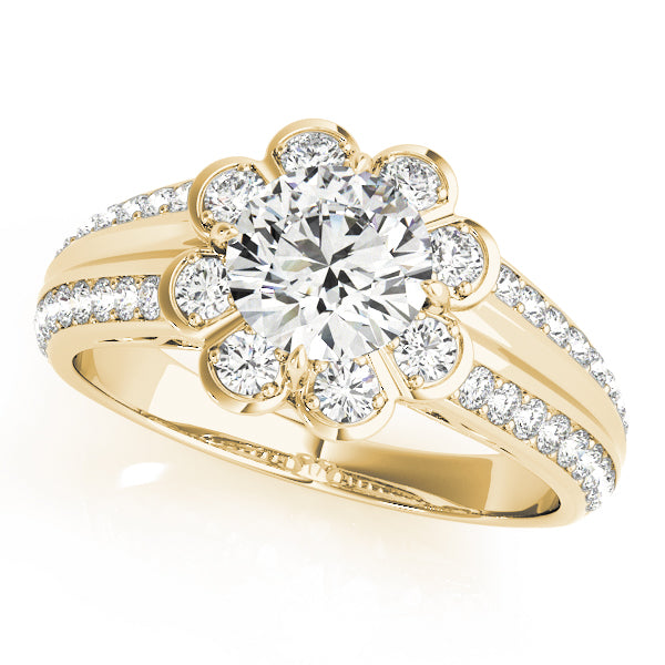 Floral Halo Pavé Diamond Engagement Ring (1/2 ct. tw.)