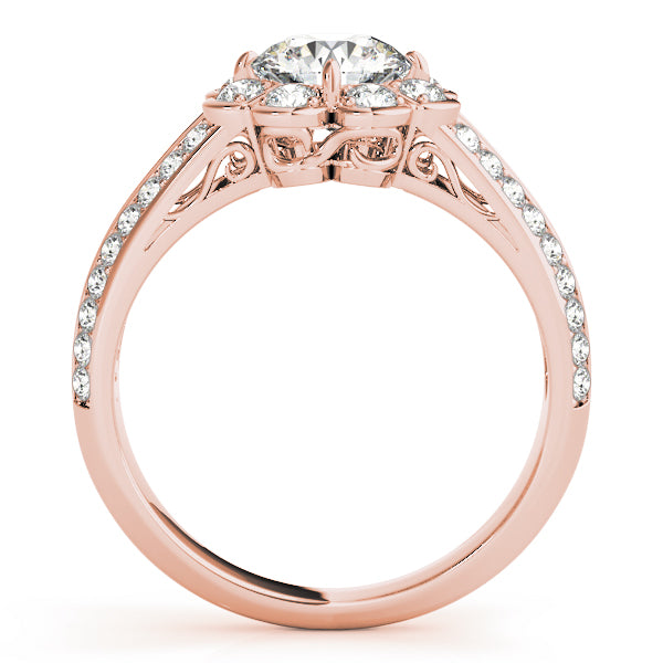 Floral Halo Pavé Diamond Engagement Ring (1/2 ct. tw.)