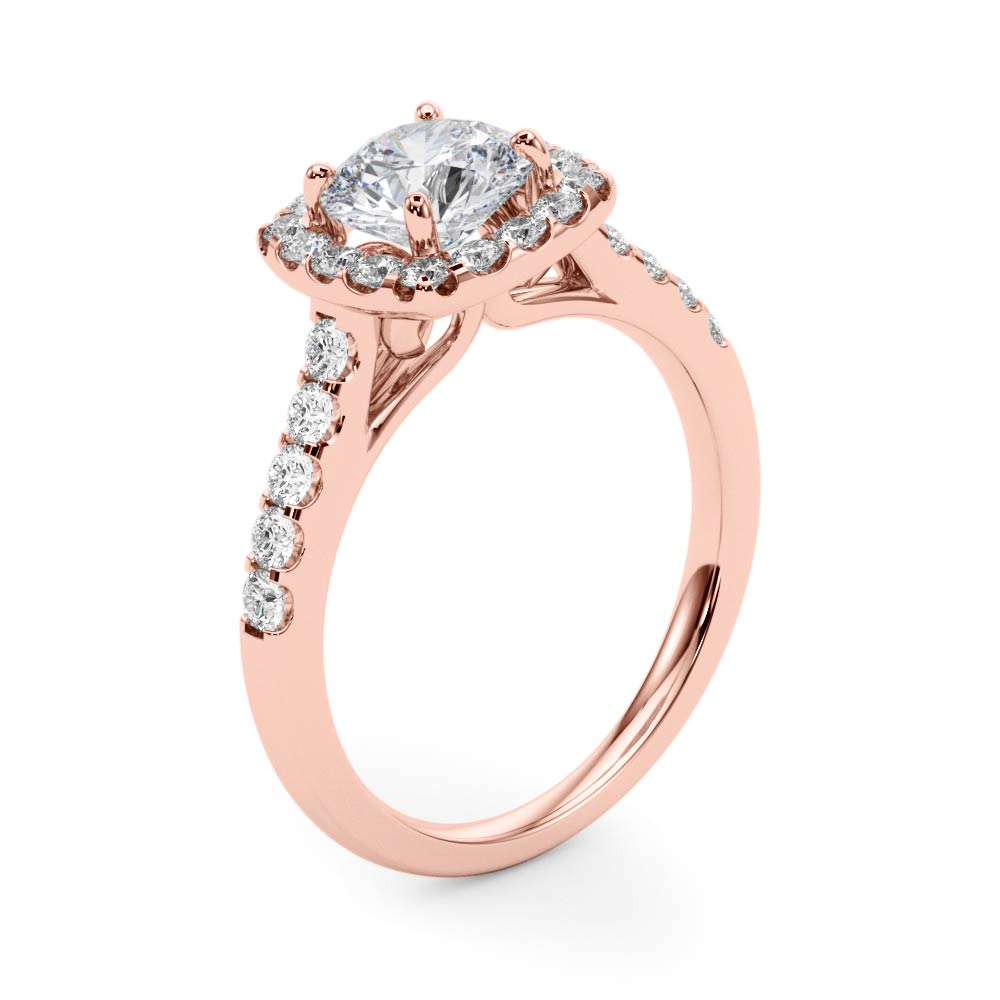 French Pavé Halo Diamond Engagement Ring (1/2 ct. tw.)