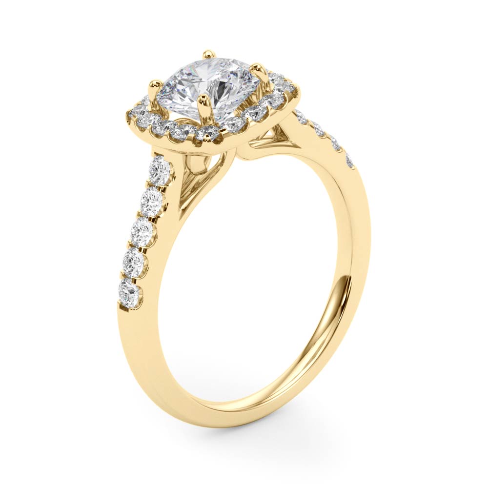 French Pavé Halo Diamond Engagement Ring (3/8 ct. tw.)