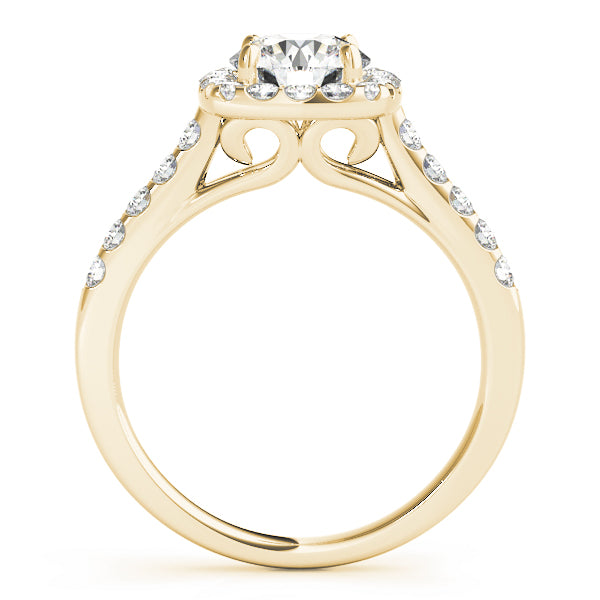 French Pavé Halo Diamond Engagement Ring (3/8 ct. tw.)