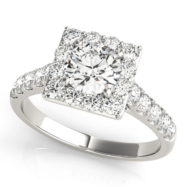 Classic Pavé Halo Diamond Engagement Ring (7/8 ct. tw.)