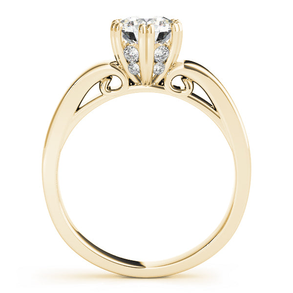 Classic Scroll Gallery Diamond Engagement Ring