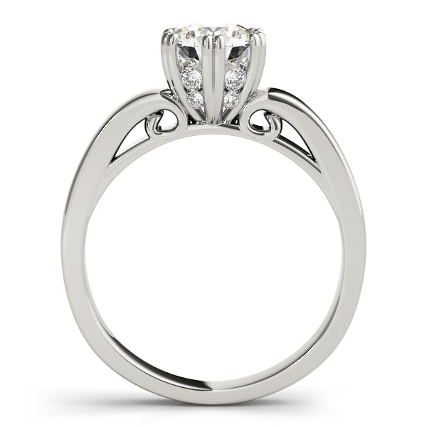 Classic Scroll Gallery Diamond Engagement Ring