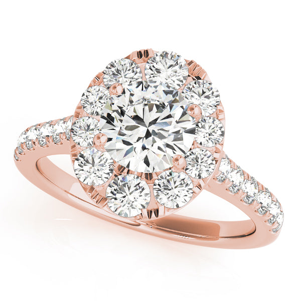 French Pavé Halo Diamond Engagement Ring (3/4 ct. tw.)