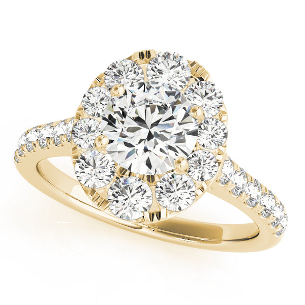 French Pavé Halo Diamond Engagement Ring (3/4 ct. tw.)