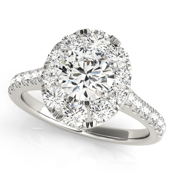 French Pavé Halo Diamond Engagement Ring (7/8 ct. tw.)