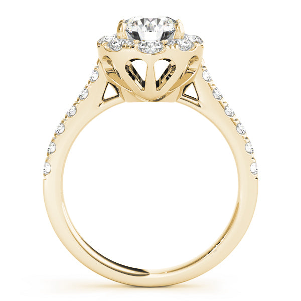 French Pavé Halo Diamond Engagement Ring (3/4 ct. tw.)